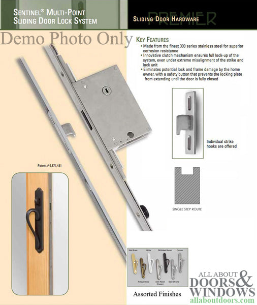Sentinel Multipoint Sliding Door Lock – 45mm Backset, Radius Ends