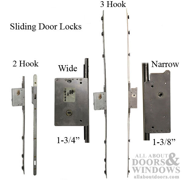 Sentinel Multipoint Sliding Door Lock – 35mm Backset, 3 Hooks, Stainless Steel