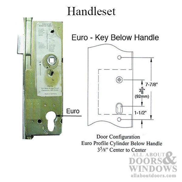 Active Multipoint Lock Trim – Euro-Profile Cylinder, 1-3/4" Door