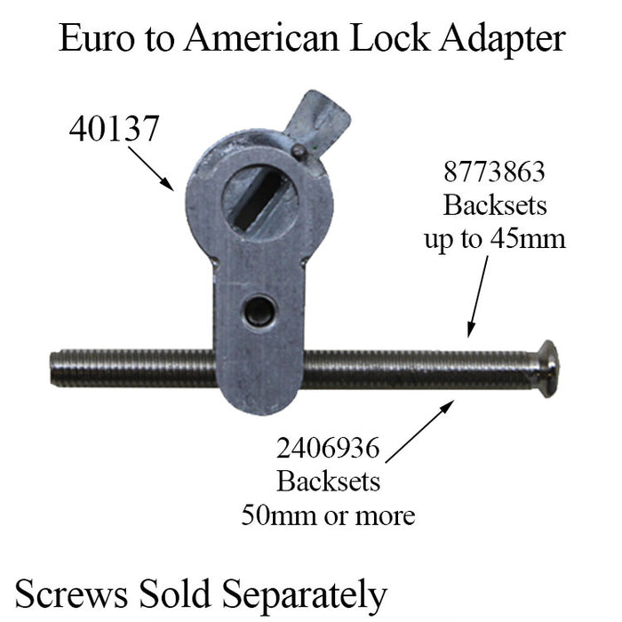 Euro to American Cylinder Adapter Insert for Multipoint Locks