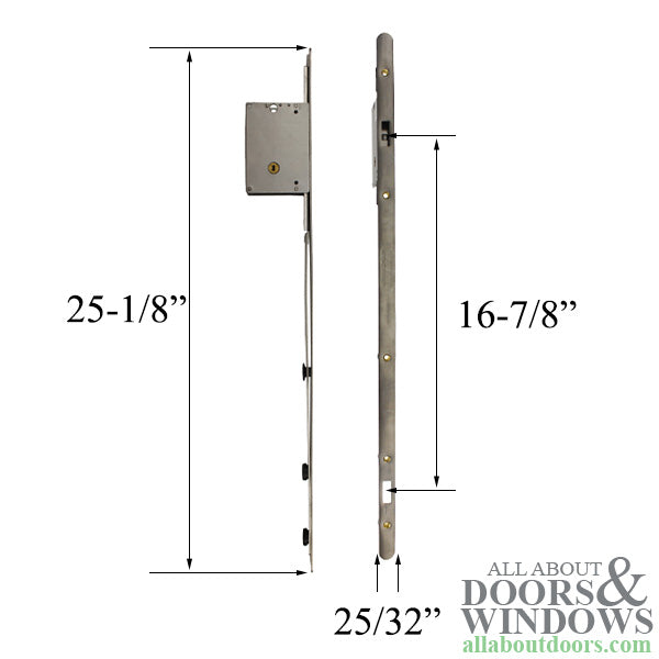 Sentinel Multipoint Sliding Door Lock – 45mm Backset, Radius Ends