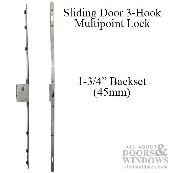 Sentinel 3-Point Sliding Door Lock – 45mm Backset, Stainless Steel