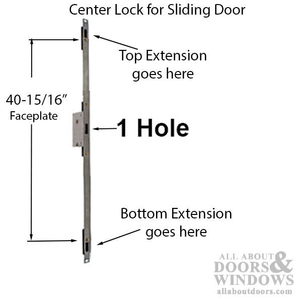 Ashland Sliding Door Center Lock Assembly – 43mm Backset