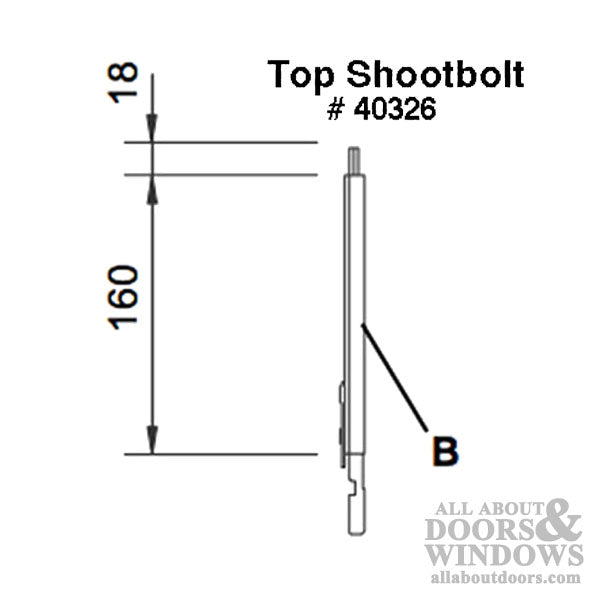 Ferco Shootbolt Extension for Doors Over 81" – 500mm Length, 16mm Faceplate