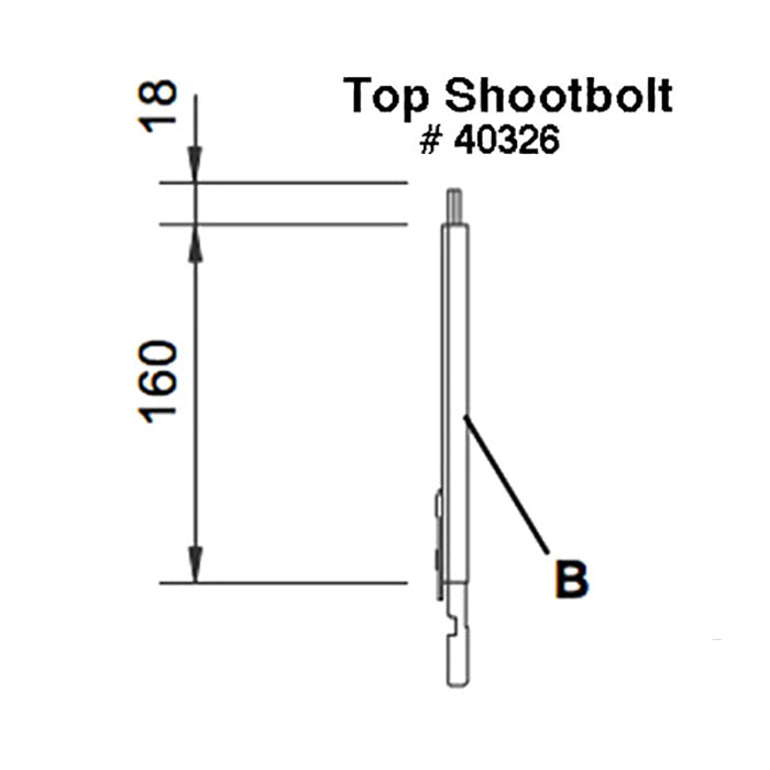Ferco Shootbolt Extension for Doors Over 81" – 500mm Length, 16mm Faceplate