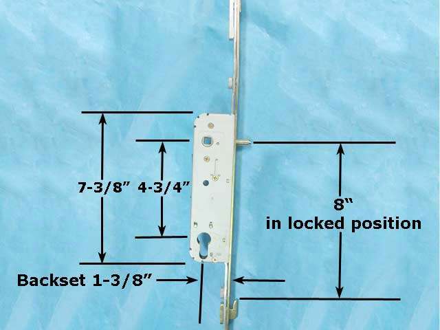 Fuhr 3-Hook Sliding Patio Door Lock for 6' 8" Doors – 35mm Backset, 120mm PZ