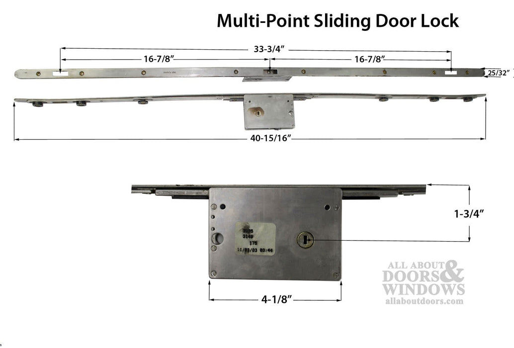 Marvin Multipoint Sliding Door Lock – 45mm Backset, 3 Hooks