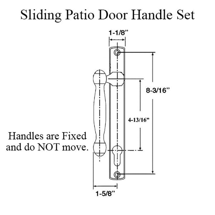 Fuhr Sliding Patio Door Dummy Handle Set – L Style, Antique Brass