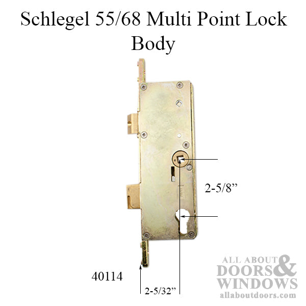 Schlegel Multi-Point Lock Body Replacement – 55mm Backset, 68mm Handle Spacing