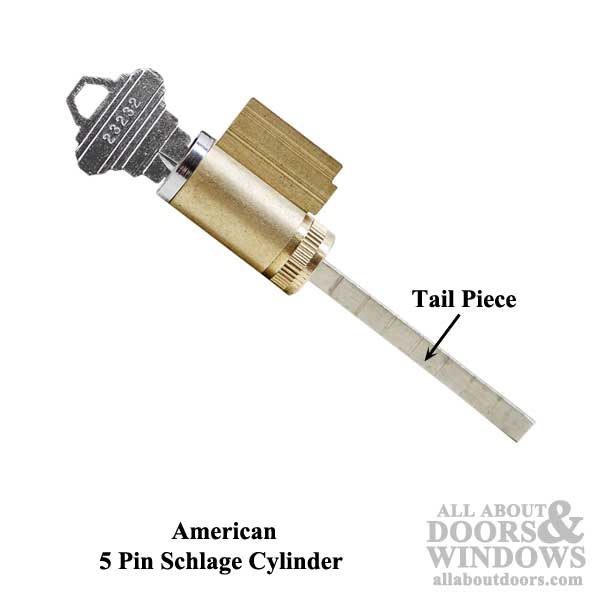 Flat Tail Piece for American Keyed Cylinders – 2-3/8" Length, Break-Away Design