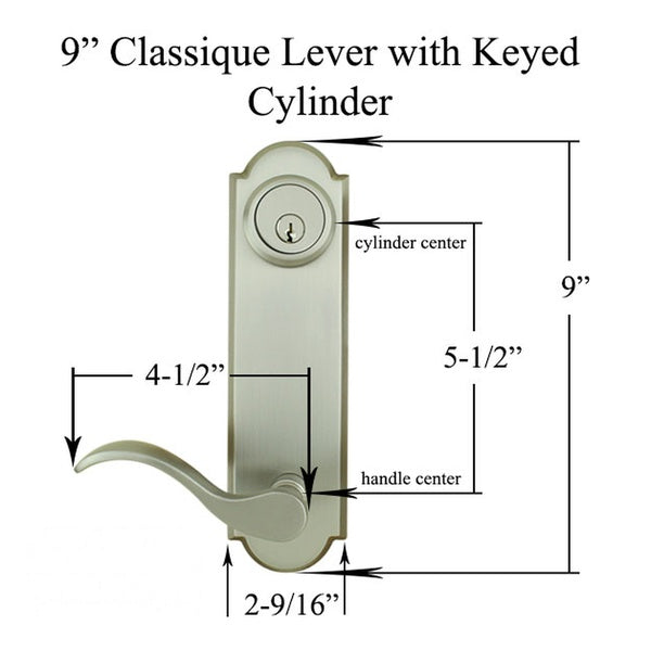 Monaco Wave Multipoint Handleset – 5-1/2" Bore Spacing, Schlage SC1 Keyway