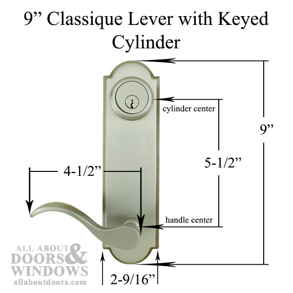 Monaco Wave Multipoint Handleset – 5-1/2" Bore Spacing, Schlage SC1 Keyway