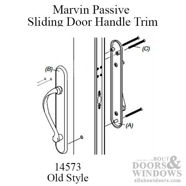 Marvin Passive Handle Set for Sliding French Doors – No Key, No Thumb-Turn (Old Style)