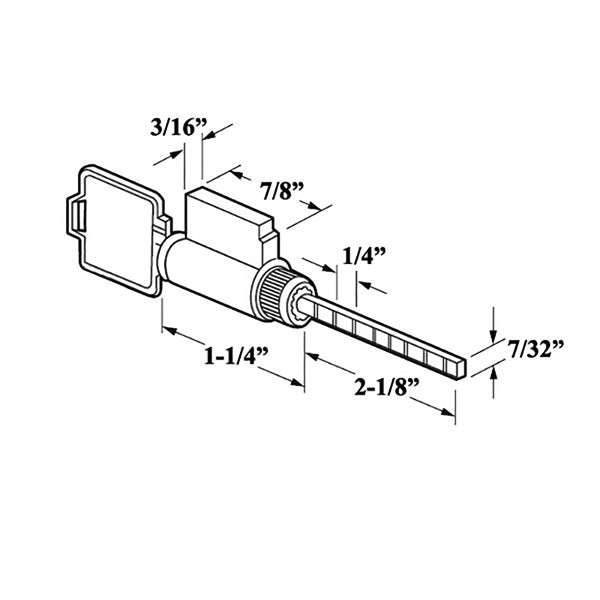 Rekeyable Sliding Glass Door Cylinder – Semi-Restricted Keyway, 5-Pin