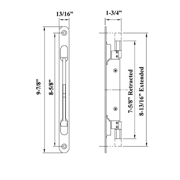 GU Astragal Mortise Lock for Double Doors – 32mm Backset, 20mm Faceplate