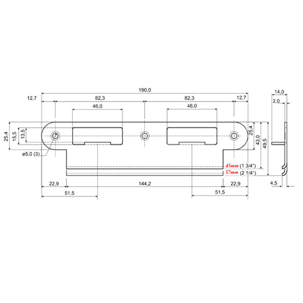 G-U / Ferco Latch and Deadbolt Keeper for 1-3/4" Doors – Polished Brass