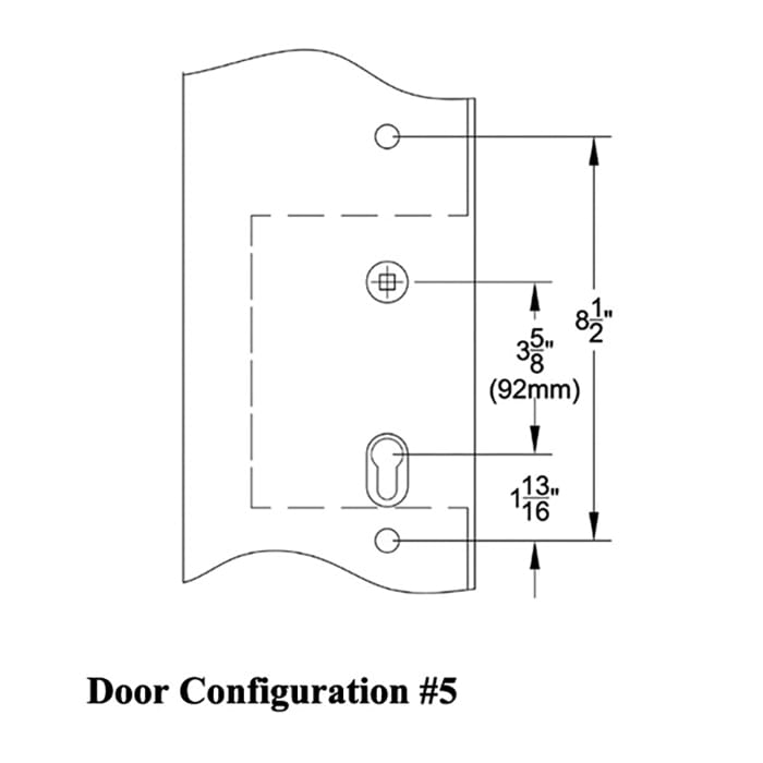 Emtek/Hoppe Hermes Handleset Trim – 92mm PZ, Right Hand, Satin Nickel