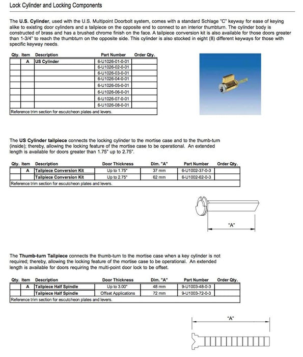 Thumb-Turn Tailpiece for Mortise Locks – 48mm