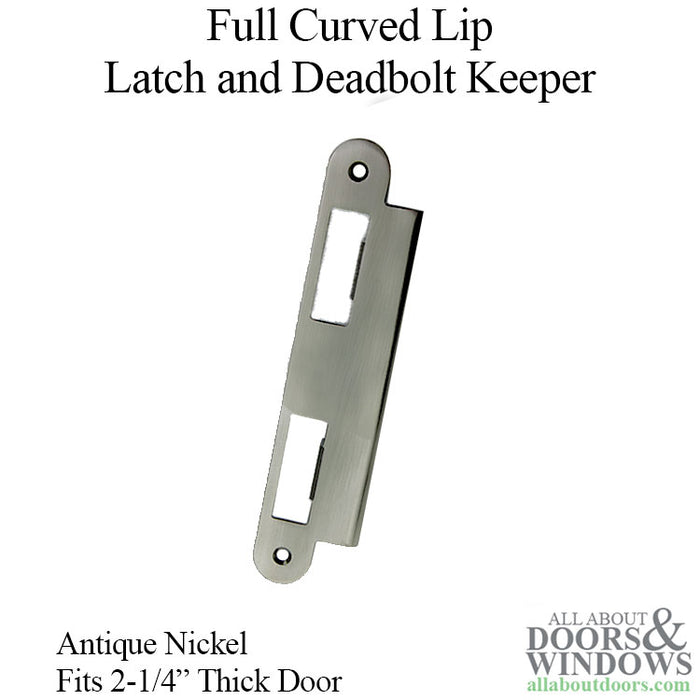 GU/Ferco Latch and Deadbolt Keeper for 2-1/4" Doors – Antique Nickel