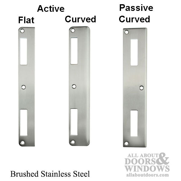 Amesbury Latch & Deadbolt Strike Plate – Flat Lip, 1-3/4" Door, Stainless Steel