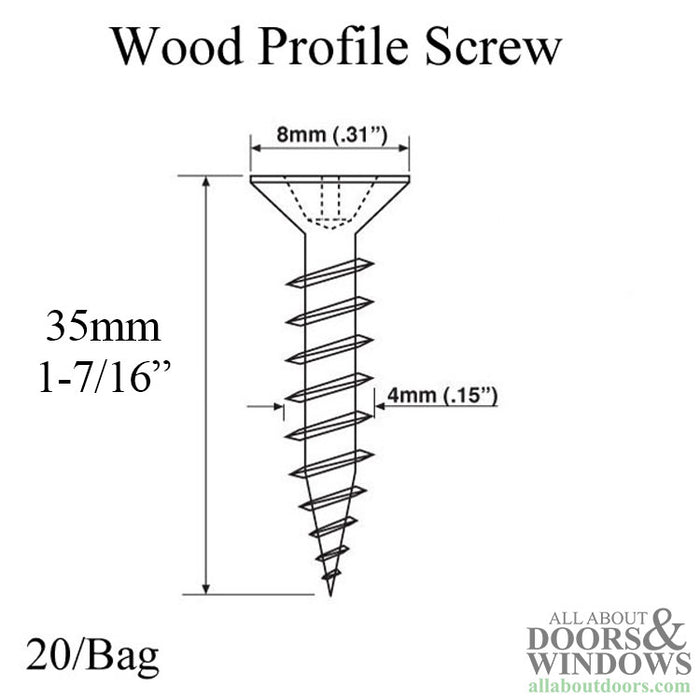 G-U Stainless Steel Installation Screws – 1-7/16" Length, 20 Pack