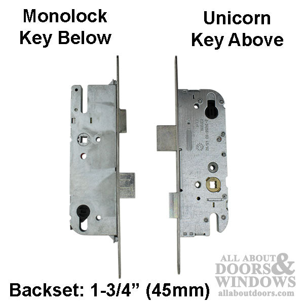 GU Monolock Single Point Mortise Lock – 45mm Backset, 92mm PZ, Silver