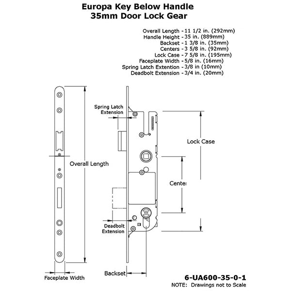 GU Monolock Single Point Lock – 35mm Backset, 92mm PZ, Silver