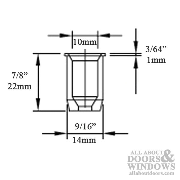 G-U Cremona D1 Round Shootbolt Socket Strike Sleeve – 10mm, Brass