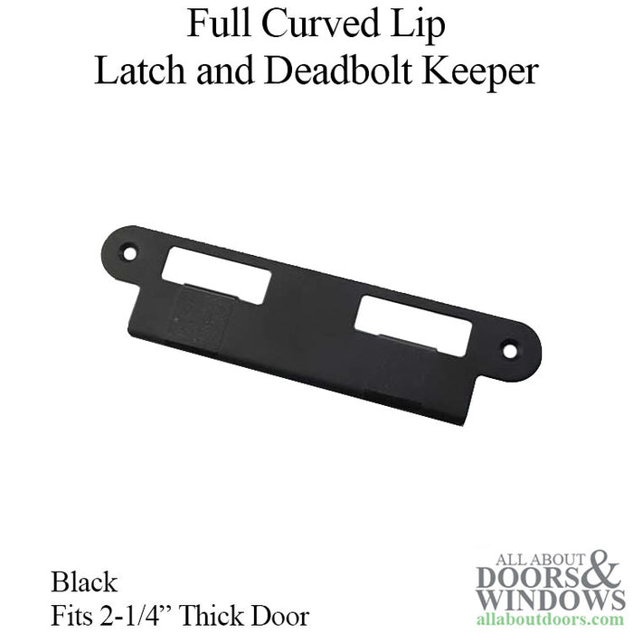 GU Ferco Latch and Deadbolt Keeper for 2-1/4" Doors – Black