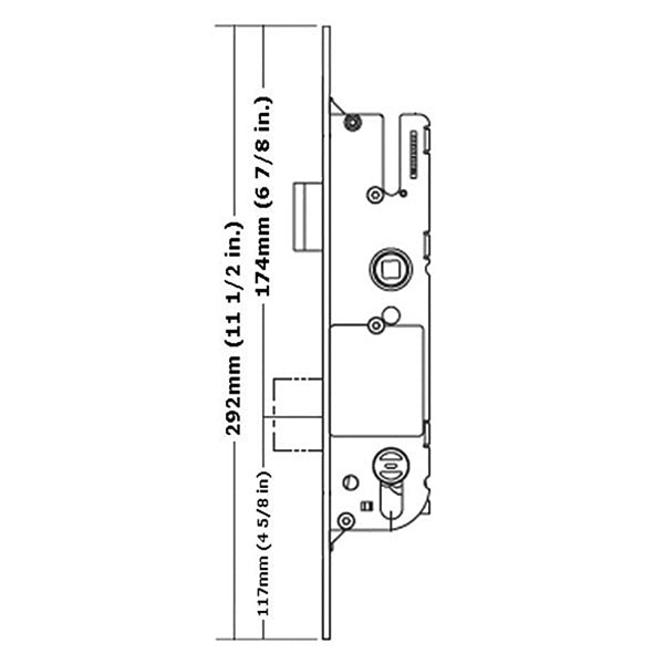 GU Monolock Single Point Lock – 40mm Backset, 92mm PZ, Stainless Steel