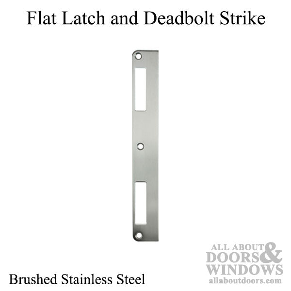 Amesbury Latch & Deadbolt Strike Plate – Flat Lip, 1-3/4" Door, Stainless Steel