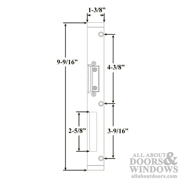 GU Latch & Deadbolt Raised Strike Plate for Sloped Frame – Right Hand
