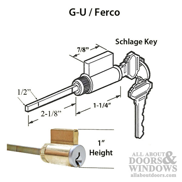 1" American Cylinder with Schlage Keyway – Bronze