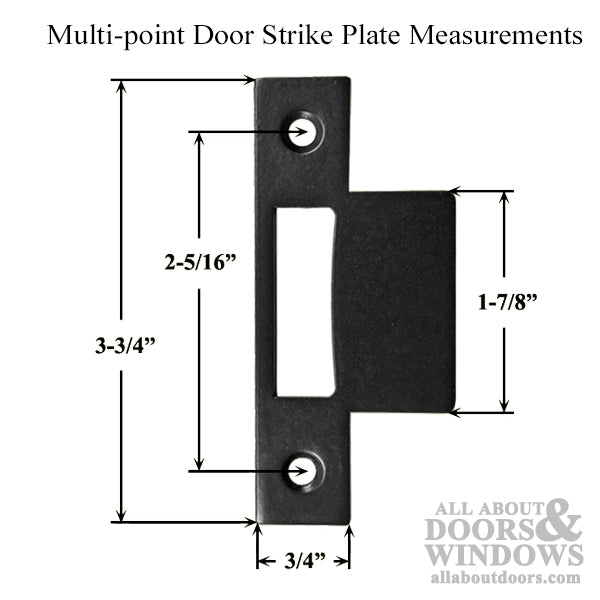 Ferco/G-U Multipoint Strike Plate – Square Ends, Black Powder Coat