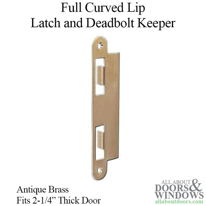 GU Ferco Latch and Deadbolt Keeper for 2-1/4" Doors – Antique Brass