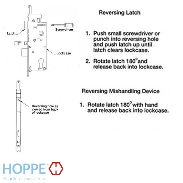 Hoppe Single Point Mortise Lock – 45mm Backset, 92mm PZ, 1" Deadbolt