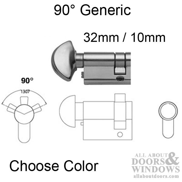 Hoppe 90° Inactive Euro Profile Cylinder – Non-Keyed, 2-1/2" Overall Length