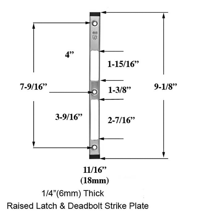 GU Secury Raised Strike Plate – 18mm Wide, 232mm Length