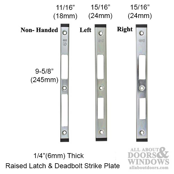 GU Secury Raised Strike Plate – 18mm Wide, 232mm Length