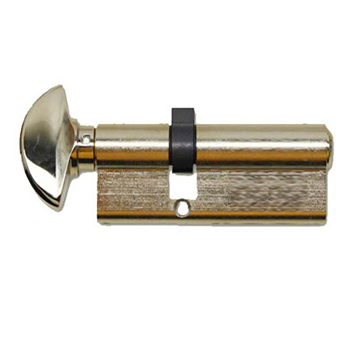 Hoppe Keyed Profile Cylinder with Crescent Knob – 92mm Overall, Rustic Umber