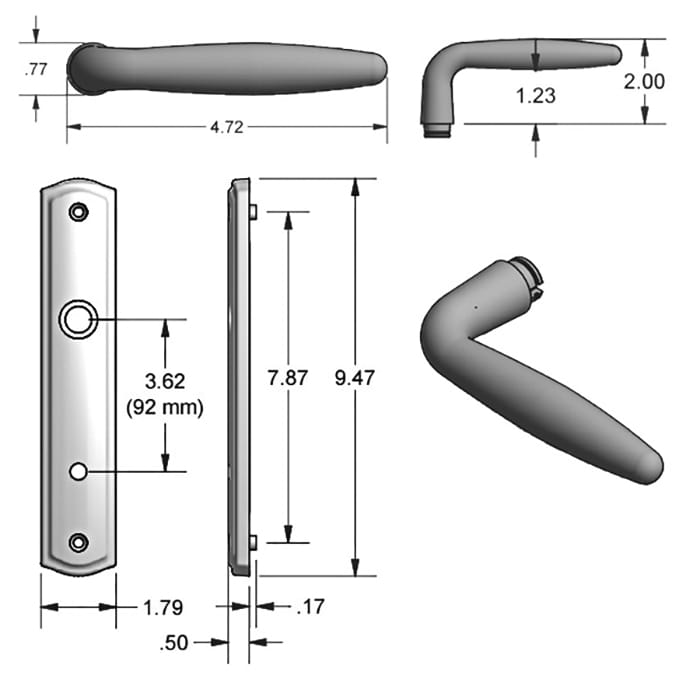 Amesbury 800 C Regency Keyed Handleset – 92mm PZ, Solid Brass