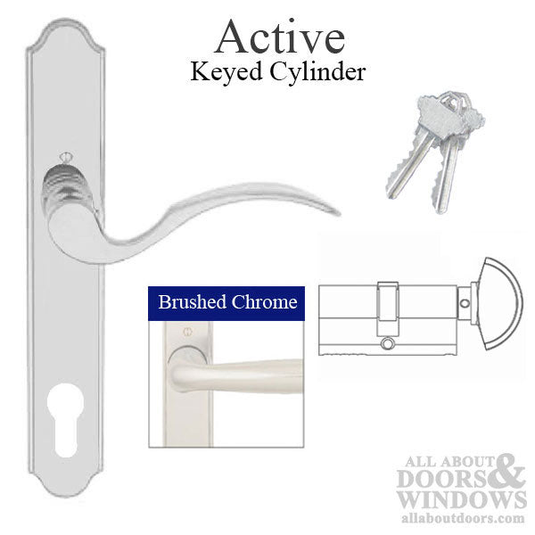 Hoppe Munchen Active Handle Set – 92mm PZ, Brushed Chrome