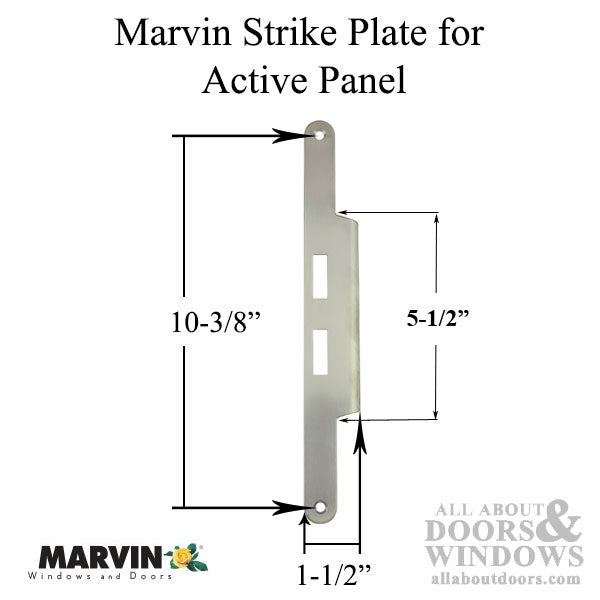 Marvin Strike Plate for Outswing French Doors – Stainless Steel