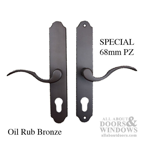 Handleset with Germania Lever and Lara Back Plate - Oil Rubbed Bronze, 68mm PZ