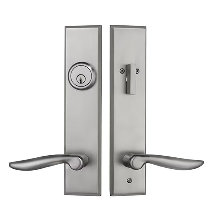 Multipoint Handleset – Brushed Nickel, Modern Lever