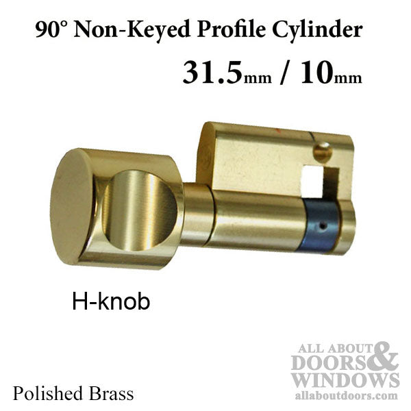 Hoppe H Cylinder with H-Knob Thumbturn – 31.5/9.5mm, Polished Brass