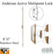 Andersen Active Multipoint Lock for 8' French-wood Hinged Doors – 51mm Backset, 106mm PZ, Stainless Steel