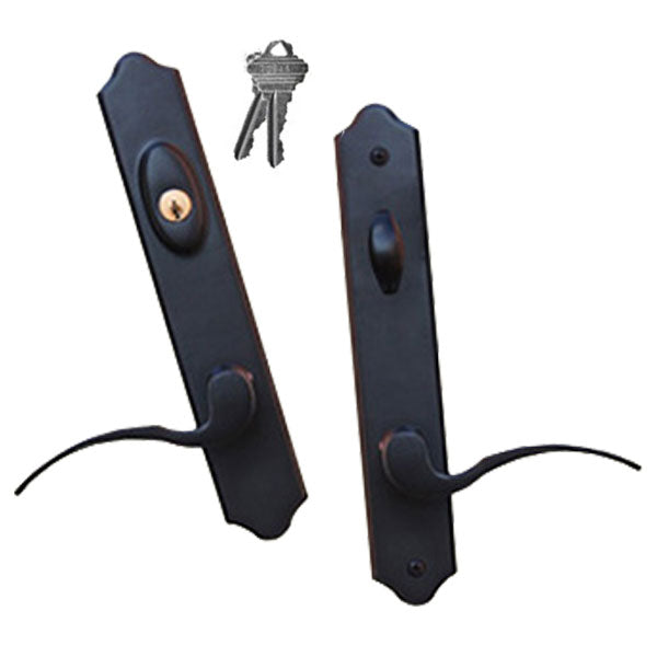 Ashland True Elegance Active Keyed Handle Set for Hinged Doors – 8" Plate, Oil Rubbed Bronze