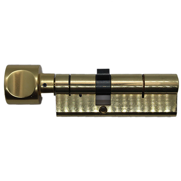 Hoppe Euro Profile Cylinder with Round H-Knob – 55.5/35.5mm, Polished Brass