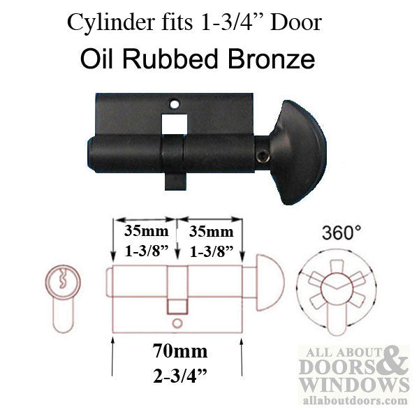 Handleset with Germania Lever and Lara Back Plate - Oil Rubbed Bronze, 68mm PZ